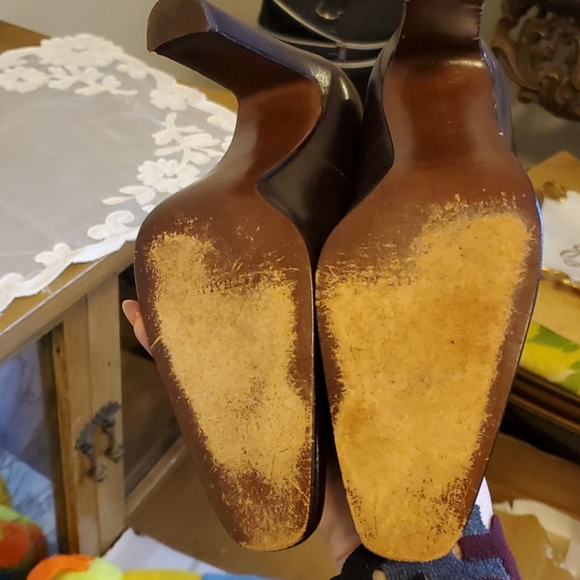 Nathalie M Chocolate Brown Pumps, Square Toe - Picture 6 of 7